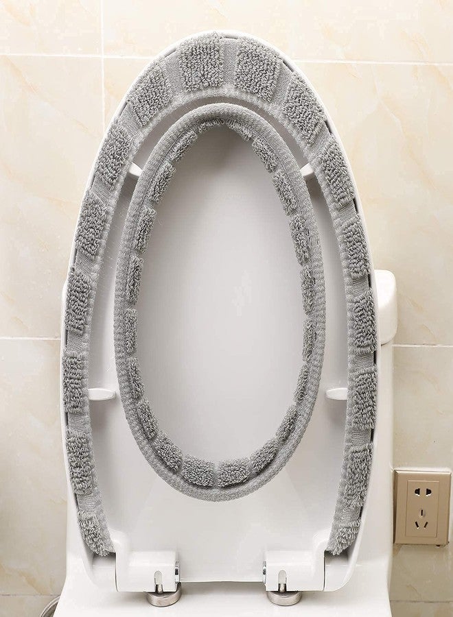 SYPM Toilet Seat Cover Pads, Soft Thicker Warmer Washable Toilet Seat Cushion Mat Winter, Toilet Seat Lid Cover Pads (Multi Design & Colour, Medium Size: 43 x 36cm) PACK Of 2 - Image 5